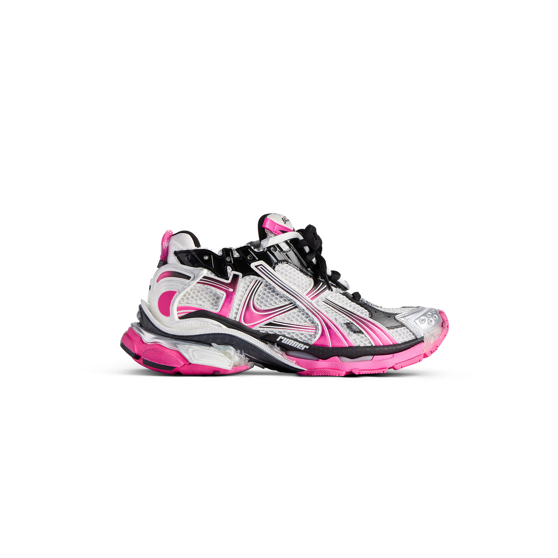 BALENCIAGA WOMEN'S RUNNER GRADIENT SNEAKER IN WHITEPINKBLACK 772767WRUNG9155
